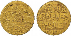 EGYPTE
Mahmud I AH 1143-1168 (AD 1730-1754)
zeri mahbub, Misr, AH 1143 (1730), AU 2.59g.
Ref : KM#86
Conservation : NGC AU 58. Superbe
