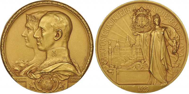 Alfonso XIII 1886-1931
Médaille en or, Barcelone, 1929, «Exposicion Internationa...