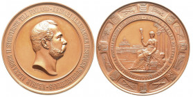 FINLAN
Alexander II, 1855-1881 
Médaille en bronze, 1876, Expo technique en Finlande, AE 96.47 65 mm par Lea Ahlborn
Avers: Alexander II
Revers: Finla...