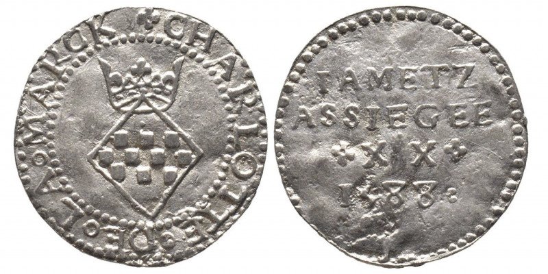 Siège de JAMETZ, assiégée par Charles III de Lorraine
20 Sols 1588, AG 3.06 g.
A...