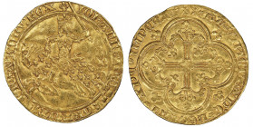 Jean II le Bon 1350-1364
Franc à cheval, ND, 5 décembre 1360, AU 3.65 g. 
Ref : Dup. 294, Fr. 279
Conservation : rayuresà l'avers sinon Superbe