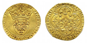 Charles VII 1422-1461
Écu d'or, AU 3.86 g.
Ref : Dup. 453, Fr.306 Conservation : PCGS MS 63+
