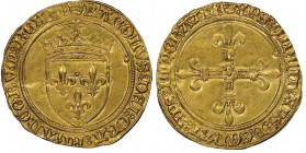 Charles VIII 1483-1498
Écu d'or, Tours, AU 3.49 g. Ref : Dup. 575, Fr. 318 Conservation : NGC MS 60