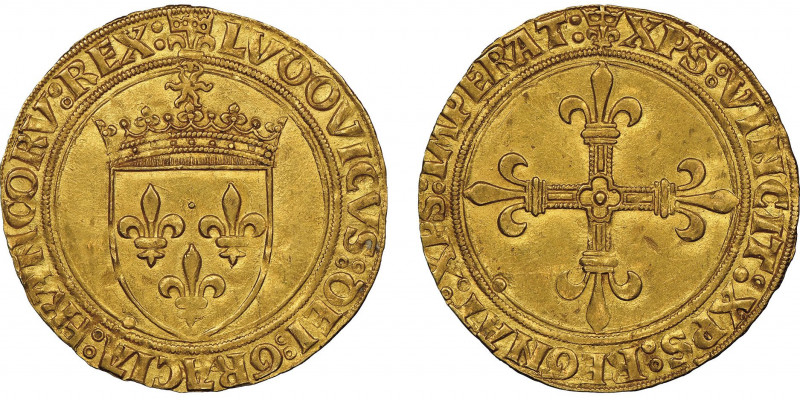 Louis XII 1498-1515
Écu d'or, Paris, AU 3.46 g. Ref : Dup. 647, Fr.323 Conservat...