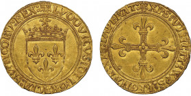 Louis XII 1498-1515
Écu d'or, Paris, AU 3.46 g. Ref : Dup. 647, Fr.323 Conservation : NGC MS 62