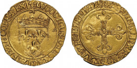 Louis XII 1498-1515
Écu d'or, Poitiers, AU 3.3 g. Ref : Dup. 647, Fr.323 Conservation : NGC AU 58