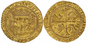 Louis XII 1498-1514
Écu d'or aux porcs-épics, Villeneuve-lès-Avignon, AU 3.34 g. Ref : Dup. 655, Fr. 325
Conservation : presque FDC. Rare
La pièce pré...