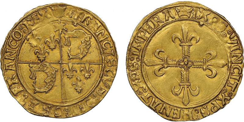 François Ier 1515-1547
Ecu d’or au soleil du Dauphiné, II ème type, point 1er, C...