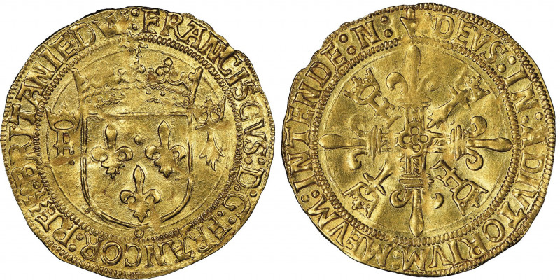 François Ier 1515-1547
Ecu d'or au soleil de Bretagne, N = Nantes, AU 3.41 g. 
R...