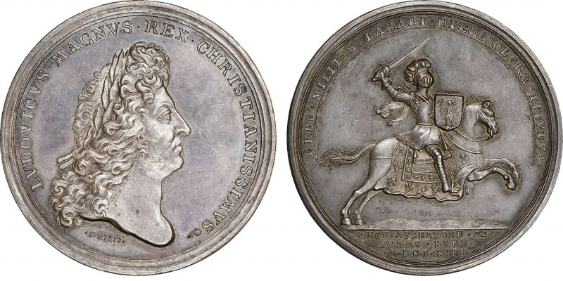 Louis XIV 1643-1715
Médaille en argent , 1672, ordre militaire de St. Lazare de ...