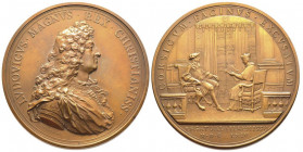Médaille en Bronze Louis XIV, Audience du légat pontifical à Fontainebleau, 1664, 187 g. 70 mm par MAVGER poinçon Cornucopia
Avers: LUDOVICUSMAGNVS RE...
