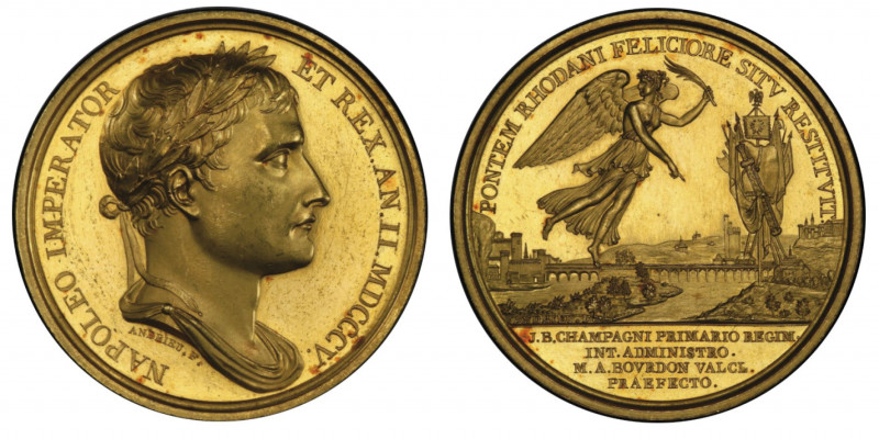 Premier Empire 1804-1814
Médaille en or par Andrieu, 1805, Rétablissement du Pon...