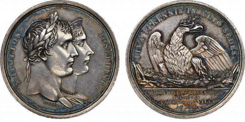 Premier Empire 1804-1814
Médaille en argent, 1804, commémorant les fêtes du cou...