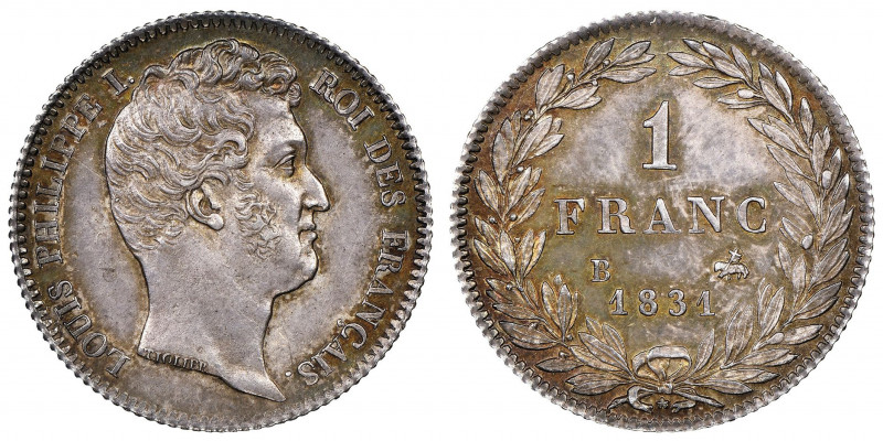 Louis Philippe 1830-1848
1 Franc, Rouen, 1831 B, AG 5 g.
Ref : G. 452
Conservati...