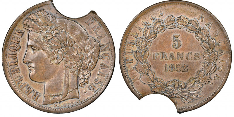 Deuxième République 1848-1852
5 francs Essai, Paris, 1852 A, Cuivre
Conservati...