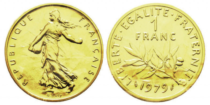 Piéfort de 1 Franc Semeuse, 1979, AU 23.5 g. 920‰
Ref : GEM 104.P3
Conservation ...