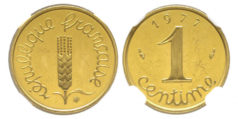 Piéfort or de 1 Centime Épi, 1977, AU 7.5 g. 920‰
Ref : GEM 4.P3, KM#P568
Cons...