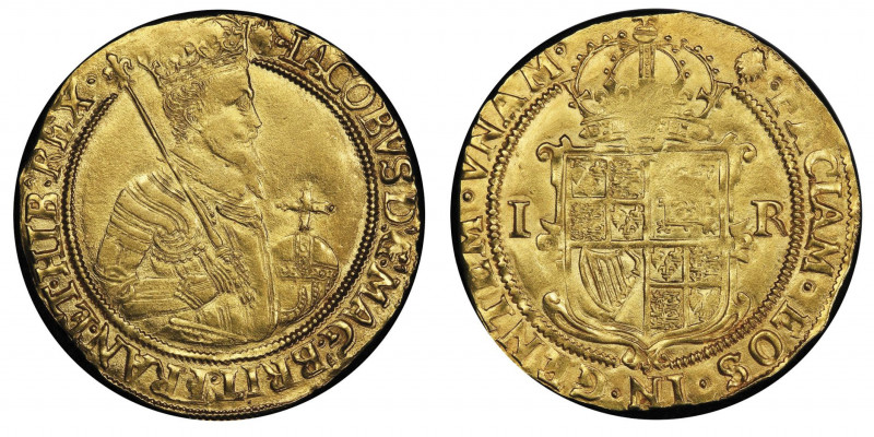 James I 1603-1625 
Unite, second coinage, London, 1605-1606 (rose), AU 10.05 g.
...