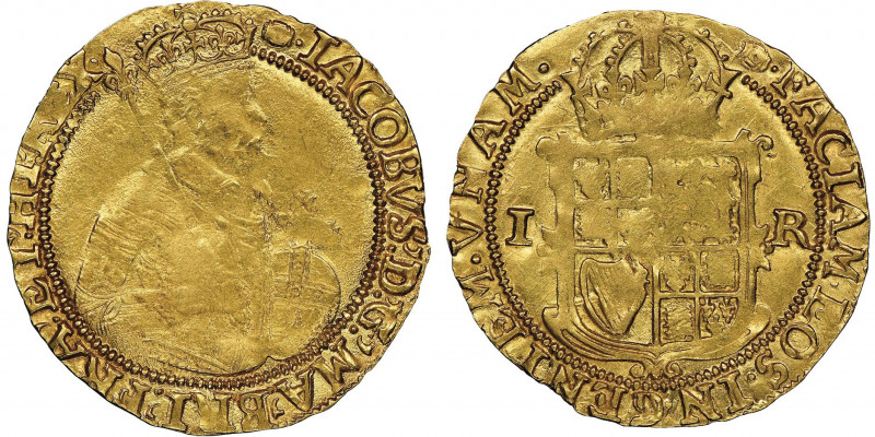 James I 1603-1625 
Unite, second coinage, 1615-1616, AU 9.89 g.
Ref : Fr. 234, S...