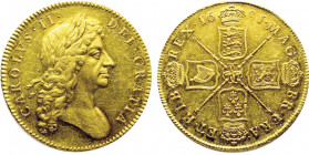 5 Guineas, 1681, Tower (London), AU 41.83 g.
Ref : Fr. 281, S. 3331. TRICESIMO TERTIO
Conservation : NGC MS62+ Le seul exemplaire en MS