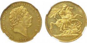 George III (1760-1820), 
Pattern Two Pounds, 1820 LX., opus Pistrucci, 
Ref : Hawkins 134, Murdoch III, 177-79, La Renotière 30-31, Douglas-Morris 144...