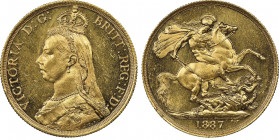 Victoria 1837-1901
2 Pounds, 1887, AU 15.92 g.
Ref : Spink 3865, Fr. 391
Conservation : NGC MS 64 ★. FDC