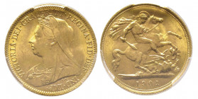 Victoria 1837-1901
Half Sovereign, London, 1901, AU 
Ref : Fr. 397, Spink 3878
Conservation : PCGS MS 65