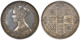 Victoria 1837-1901
Gothic Crown, 1847, AG 27.92 g. opus William Wyon
Ref : S. 3883, KM#744
Conservation : NGC PROOF 63. Magnifique