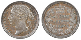 Victoria 1837-1901
1/3 Farthing, 1868, Cu 
Ref : S 3960
Conservation : NGC MS 64 BN