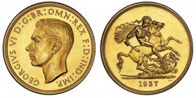 George VI 1936-1952
5 Pounds 1937, AU 39,94 g.
Ref : Fr. 409, KM#860
Conservation : PCGS PROOF 62 CAMEO