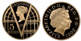 Elizabeth II 1952 -
5 Pounds Proof "Victorian", 2001, AU 39.94 g. 917‰
Quantité : 3000 ex. / Certificate 0733
Conservation : NGC PROOF 70 ULTRA CAMEO...
