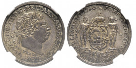 BRITISH COLONIES
George III 1760-1820 
Ghana, British Gold Coast
1/2 Ackey, Heaton, 1818, AG 
Ref : KM#8
Conservation : NGC PROOF 65. Rare. Top Pop : ...