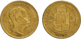 Franz Joseph I 1848-1916
8 Florins / 20 Francs 1871 GYF, AU 6.45 g.
Ref : Fr. 2421
Conservation : NGC AU 58
