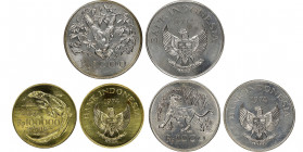Coffret de 3 monnaies de 100'000 Rupiah, 5000 Rupiah, 2000 Rupiah, 1974, AU 25.42 g., AG 33.46 g., AG 31.69 g.
Ref : KM#39, 40, 41
Conservation : NGC ...