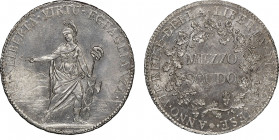 Italie
Napoléon en Italie
République Piémontaise 1798–1799
Mezzo Scudo, Turin, AN VII, 1799, AG 17.63 g.
Ref : G. IT 3, Pag 1, KM-C2
Conservation : NG...