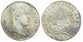Département de l'Éridan 1802-1814
5 Francs, Turin, 1811 U, AG 24.89 g.
Ref : G. 584, Pag. 32
Conservation : Superbe. Très Rare