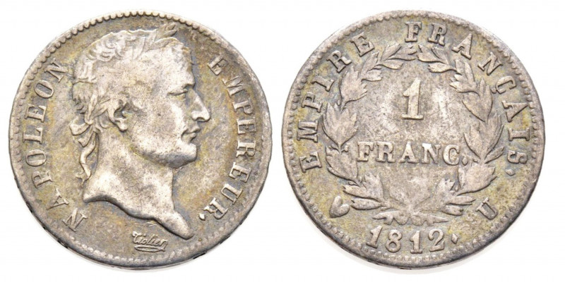 Département de l'Éridan 1802-1814
1 Franc, Turin, 1812 U, AG 4.68 g.
Ref : G. 44...