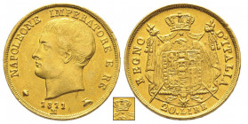 Royaume d'Italie 1805-1814
20 Lire, Milan, 1811 M, II type, étoile à 5 pointes, AU 6.43 g. Ref : G. IT 30/8, Pag.83, Fr. 7
Conservation : Superbe