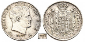 Royaume d'Italie 1805-1814
2 Lire, Venice, 1813 V,
V sur M et 1 sur 0, AG 10 g.
Ref : G. IT 24
Conservation : presque Superbe. Très rare