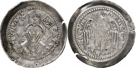 Aquileia
Gregorio di Montelongo 1251-1269
Denaro, AG 1.08 g.
Ref : MIR 19 , Bernardi 22, Biaggi 147
Conservation : NGC AU 55. Très Rare. Le plus beau ...