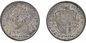 Bologna
Governo Popolare, 1796-1797.
Scudo da 10 Paoli 1796, AG
Ref : MIR 57, Pag. 34, Dav. 1358
Conservation : NGC AU55. Superbe