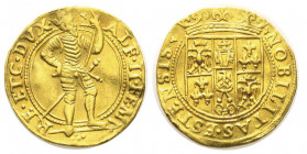 Alfonso II d'Este 1559-1597
Ongaro, Ferrara, ND, AU 3.44 g.
Ref : MIR 306/3 (R), CNI 74/79, Fr. 273
Conervation : TTB+