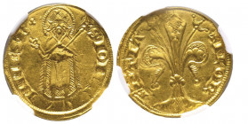 Firenze
Fiorino d'oro , III serie 1252-1267, AU 3.52 g.
Ref : MIR 3/7 (R2), Bern II, 82/95, Fr. 275
Conservation : NGC MS 62. Superbe exemplaire. Rari...