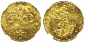 Ferdinando III di Lorena, II periodo 1814-1824
Zecchino, 1816, AU
Ref : MIR 434/1, Fr. 342, Pag. 57 var
Conservation : NGC MS 61