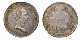 Granducato di Toscana
Ferdinando III di Lorena 1814-1824 
Lira 1821, AG 
Ref : MIR 438/1 (R), CNI 19
Conservation : NGC MS 64. FDC