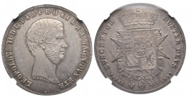 Leopoldo II di Lorena 1824-1859
Scudo da 10 Paoli, 1859, AG 
Ref : MIR 449/5, CNI 120, Pucci 18/9, Pag. 119
Conservation : NGC MS 63 .FDC