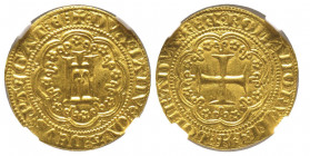 Genova
Dogi a vita 1339-1528 
Simon Boccanegra Doge I 1339-1344
Genovino. AU 3.52 g. 
Ref : MIR 28, CNI 1/66, Fried 354
Conservation : NGC MS 63. Supe...