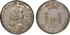 Cosimo III 1670-1723 
Tollero, Livorno, 1712, AG 
Ref : MIR 65/4 (R), CNI 86/7
Conservation : NGC MS 62. Top Pop : le plus beau gradé