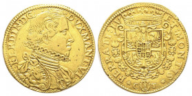 Mantova
Ferdinando Gonzaga 1612-1626 
Da 2 doppie o quadrupla, AU 12.93 g.
Avers : FERDIN D G – DVX MANT VI Busto corazzato e drappeggiato a destra
Re...