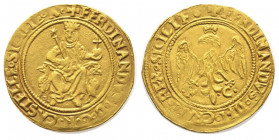 Ferdinando Il Cattolico 1479-1516
Trionfo, Messina, AU 3.49 g.
Ref : MIR 237/5 (R2), Sp. 28/58, Fr. 659
Conservation : Superbe et Rare